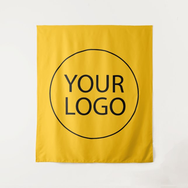Professional Custom Company Logo Business Yellow Tapestry (Front)