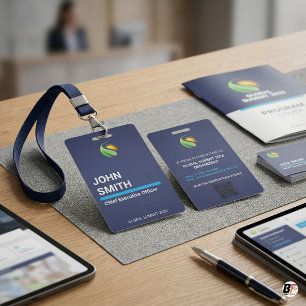 Professional Custom Corporate Event Logo QR Code ID Badge