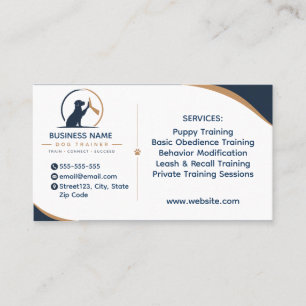 Professional Custom Dog Trainer Business Card