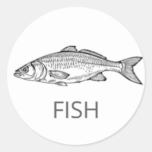 Professional Custom FISH Wedding Meal Choice       Classic Round Sticker