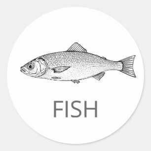 Professional Custom FISH Wedding Meal Choice       Classic Round Sticker