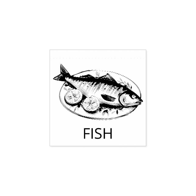 Professional Custom FISH Wedding Meal Choice       Rubber Stamp (Imprint)
