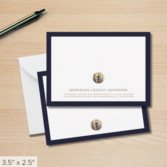 Professional Custom Gold Logo Business Note Card (Creator Uploaded)