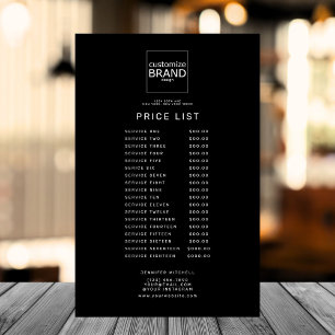 Professional Custom Logo Black Price Service List  Flyer