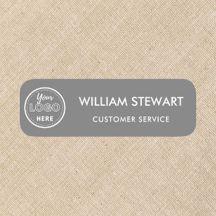 Professional Custom Logo Grey Employee Staff Name Tag