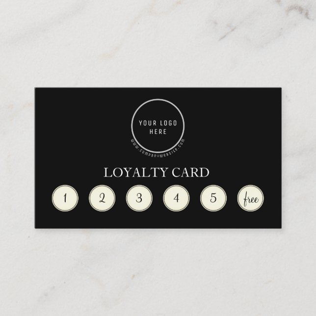 Professional Custom Logo Loyalty Punch Card (Front)