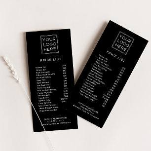 Professional Custom Logo   Price List Services Rack Card