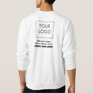 Professional Custom Logo Small Business White Sweatshirt