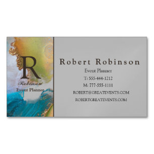 Professional Custom Marble Green Light Grey Blue Magnetic Business Card