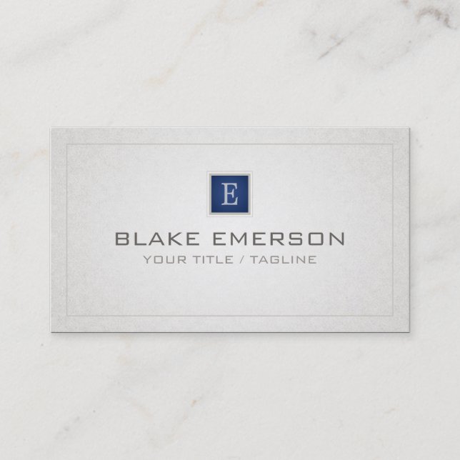 Professional Custom Monogram Business Card - Blue (Front)