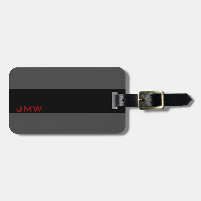 Professional Custom Monogram Travel Bag Tag (Front Horizontal)