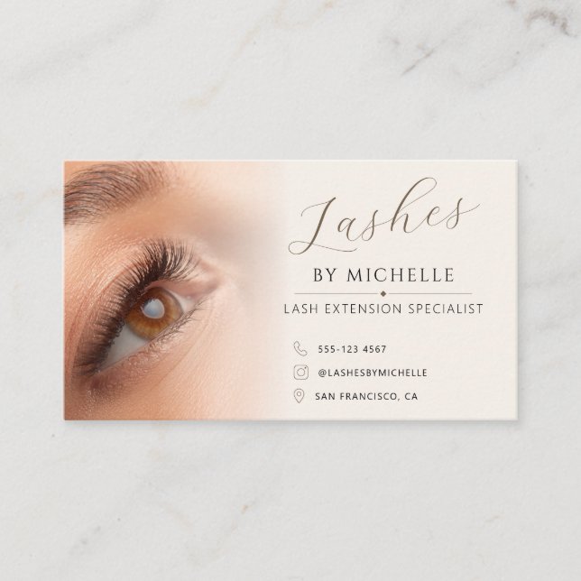Professional Custom Photo Lash Extension Business Card (Front)