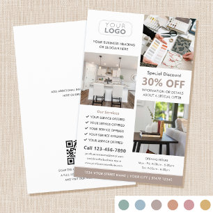 Professional Custom Photo Logo Taupe Marketing Flyer