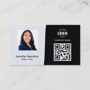 Professional Custom QRCode Photo Black & White Business Card