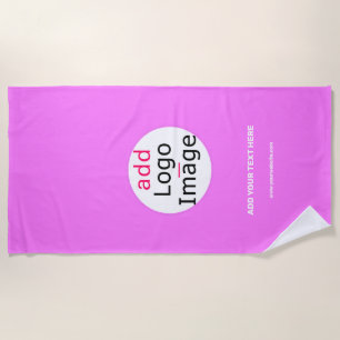 Professional Customisable Business Brand Deep Pink Beach Towel