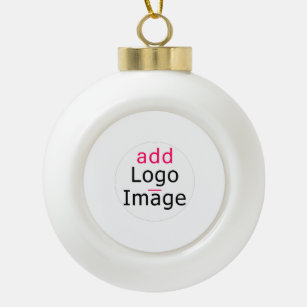Professional Customisable Business Brand White Ceramic Ball Christmas Ornament