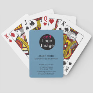 Professional Customisable Business Chic Dusty Blue Playing Cards