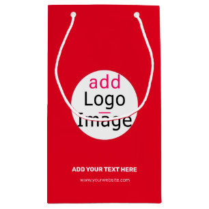 Professional Customisable Business Chic Vivid Red Small Gift Bag
