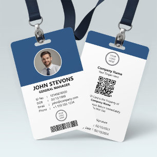 Professional Customisable Employee Identification ID Badge