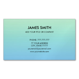 Professional Customisable Gradient Pale Green Blue Magnetic Business Card