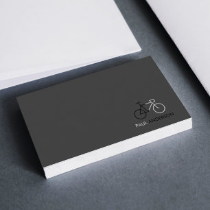 Professional Cyclist Black & White Minimalist Business Card