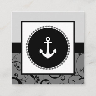 professional damask ship anchor square business card