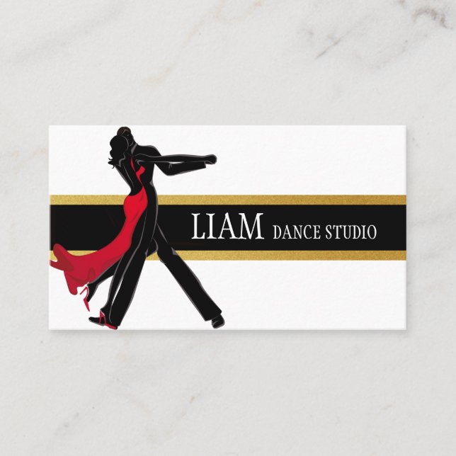 Professional Dance Instructor, Lessons, Studio Business Card (Front)