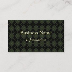 Professional Dark Argyle Business Card