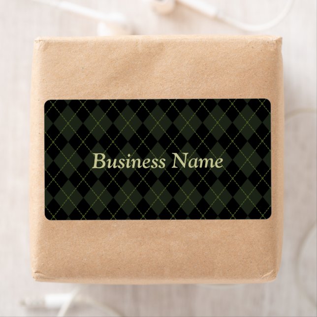 Professional Dark Argyle Business Labels  (Insitu)