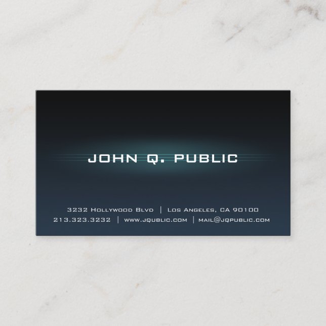 Professional Dark Blue Gradient Business Card (Front)