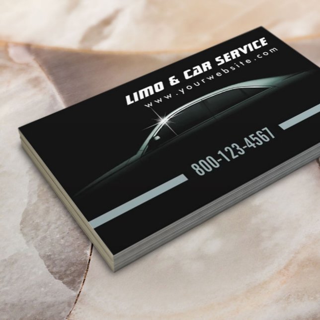 Professional Dark Limo & Taxi Service Business Card (Creator Uploaded)