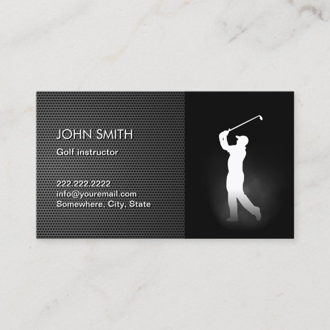 Professional Dark Metal Golf Business Cards (Front)
