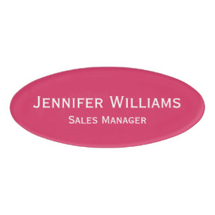 Professional Dark Pink Office Executive Magnetic Name Tag