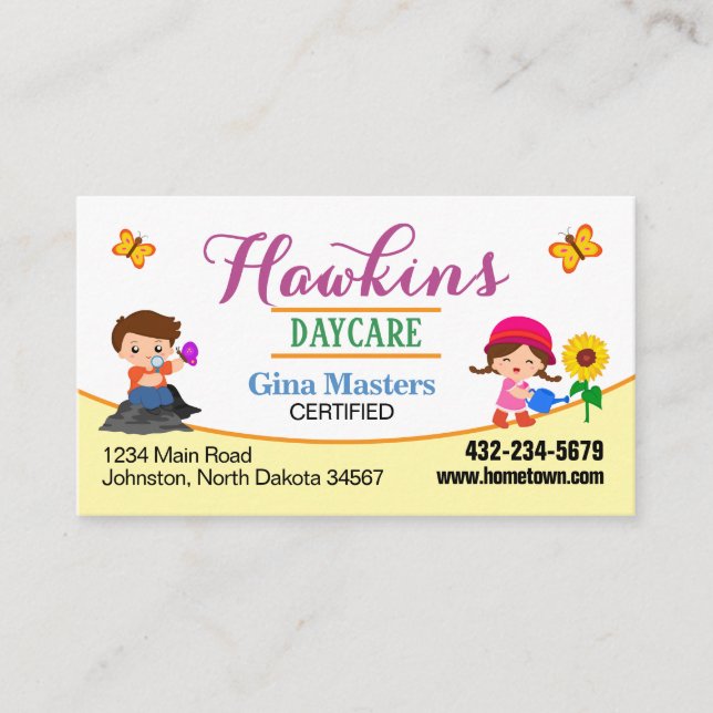 Professional Daycare Business Card (Front)