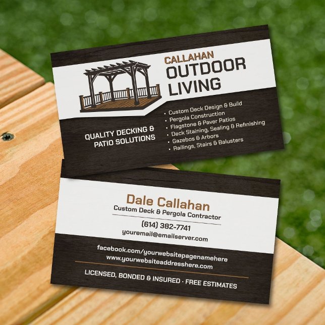 Professional Deck building & Patio Contractor Business Card (Creator Uploaded)