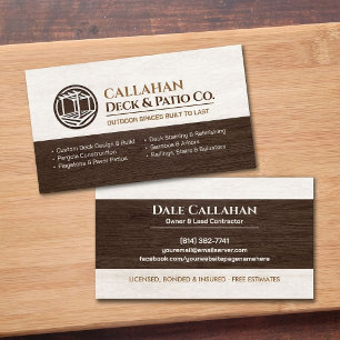 Professional Decking & Patio Contractor Business Card