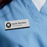 Professional Dental Assistant Dentist Tooth Logo<br><div class="desc">Show off your name and title in Style with this "Professional Dental Assistant Dentist Tooth Logo" personalised name tag. You can customise it with your name and text on this design. This classy name tag will definitely impress staff and patients alike! If you need further customisation, please click the "Customise...</div>