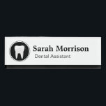 Professional Dental Assistant Dentist Tooth Logo Name Tag<br><div class="desc">Show off your name and title in Style with this "Professional Dental Assistant Dentist Tooth Logo" personalised name tag. You can customise it with your name and text on this design. This classy name tag will definitely impress staff and patients alike! If you need further customisation, please click the "Customise...</div>