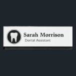 Professional Dental Assistant Dentist Tooth Logo Name Tag<br><div class="desc">Show off your name and title in Style with this "Professional Dental Assistant Dentist Tooth Logo" personalised name tag. You can customise it with your name and text on this design. This classy name tag will definitely impress staff and patients alike! If you need further customisation, please click the "Customise...</div>