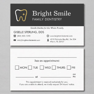 Professional Dental Visit Appointment Reminder Business Card