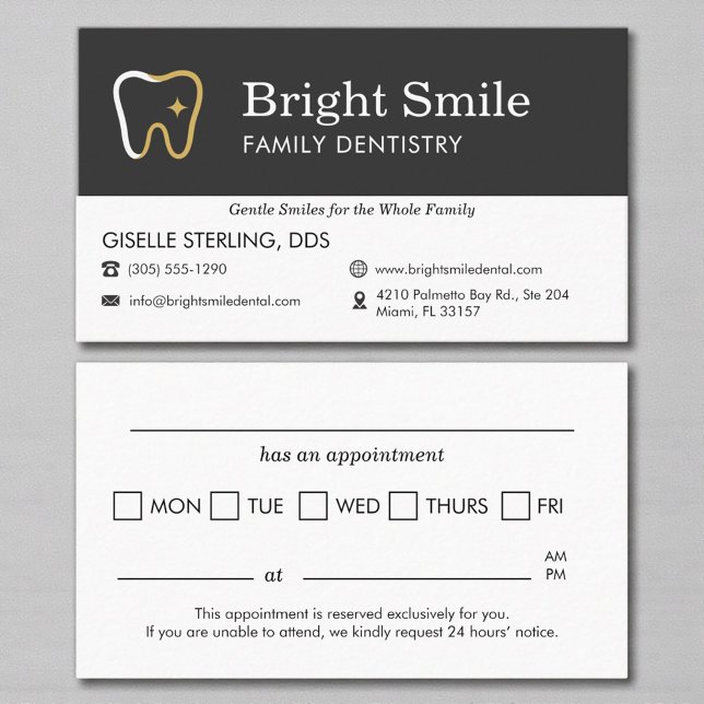 Professional Dental Visit Appointment Reminder Business Card (Creator Uploaded)