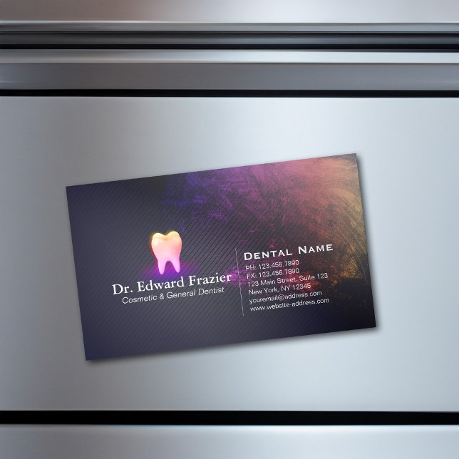 Professional Dentist Dental Clinic Rose Gold Tooth Magnetic Business Card (Creator Uploaded)