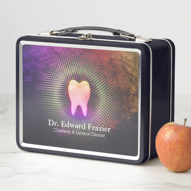 Professional Dentist Dental Clinic Rose Gold Tooth Metal Lunch Box (In Situ)