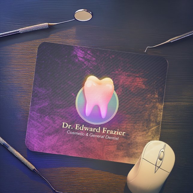 Professional Dentist Dental Clinic Rose Gold Tooth Mouse Pad (Creator Uploaded)