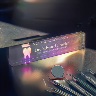 Professional Dentist Dental Clinic Rose Gold Tooth Nameplate