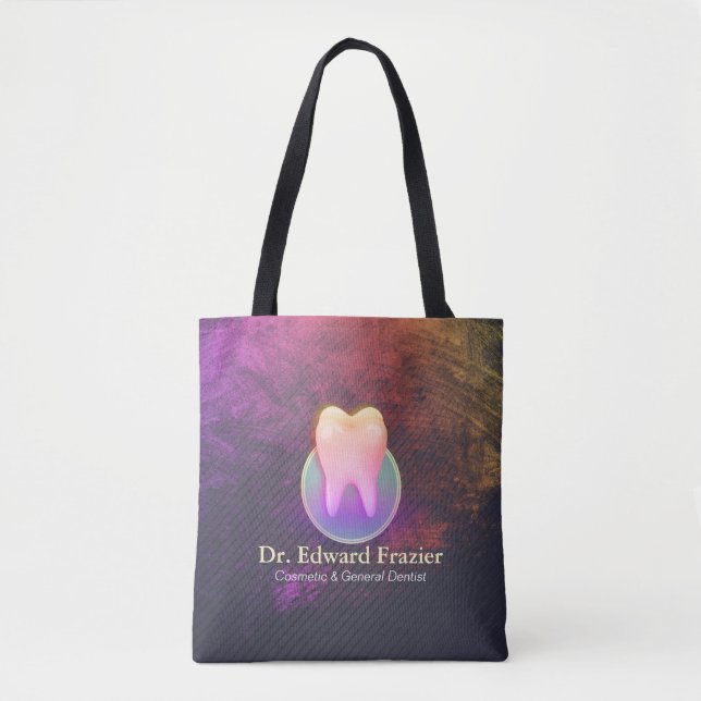 Professional Dentist Dental Clinic Rose Gold Tooth Tote Bag (Front)