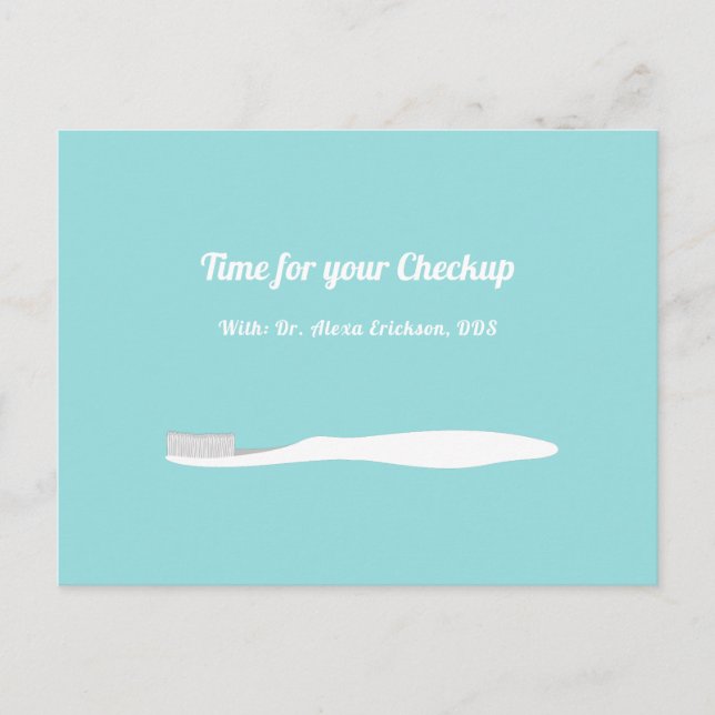 Professional Dentist Dental Toothbrush Appointment Postcard (Front)