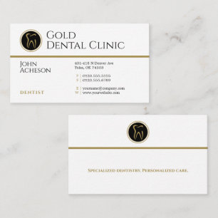 Professional Dentist    Gold Dental Clinic Business Card