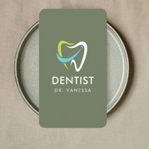 Professional Dentist Tooth Logo Dental Qr Code Business Card