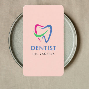 Professional Dentist Tooth Logo Dental Qr Code Business Card